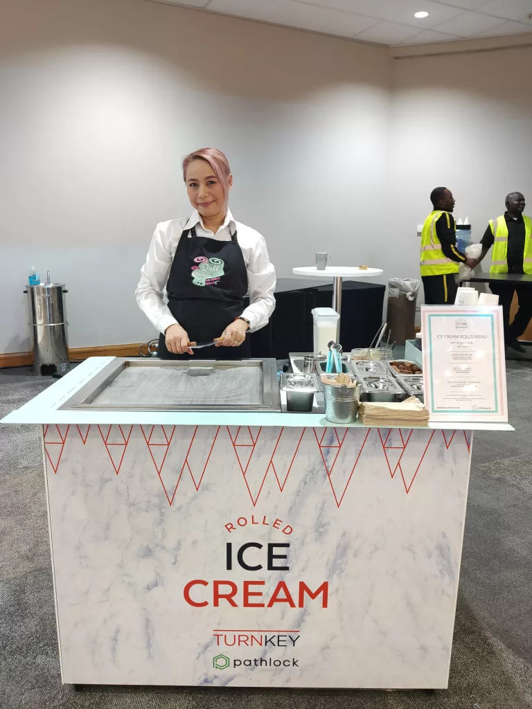 rolled ice cream cart at conference