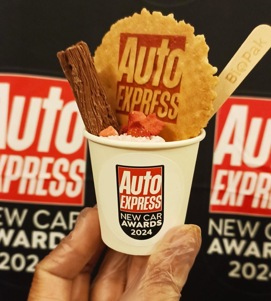 branded rolled ice cream with custom wafer