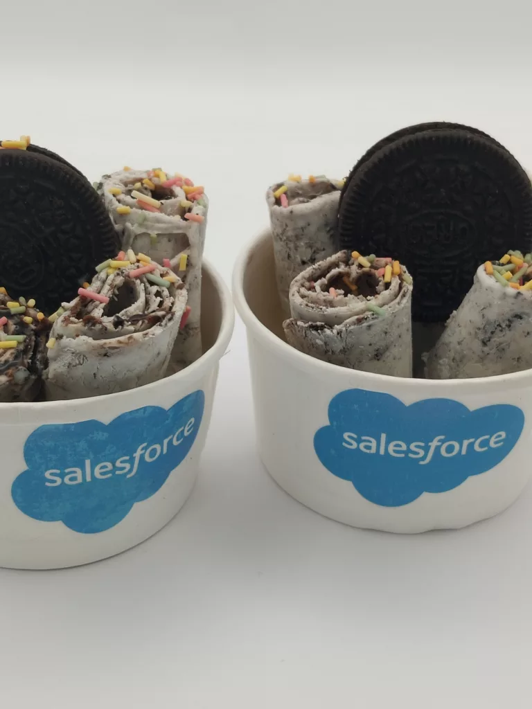 corporate branded ice cream rolls
