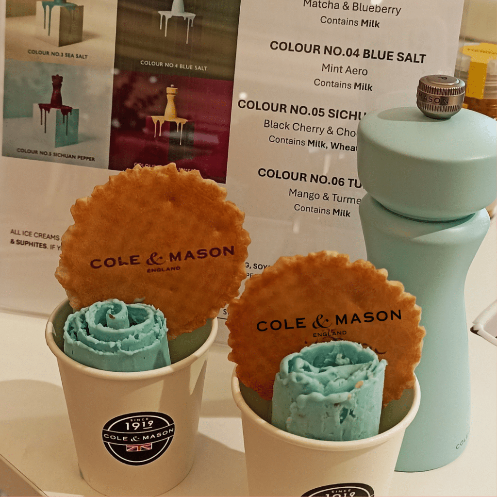 roll me up ice cream rolls with Cole and Mason Harrods London