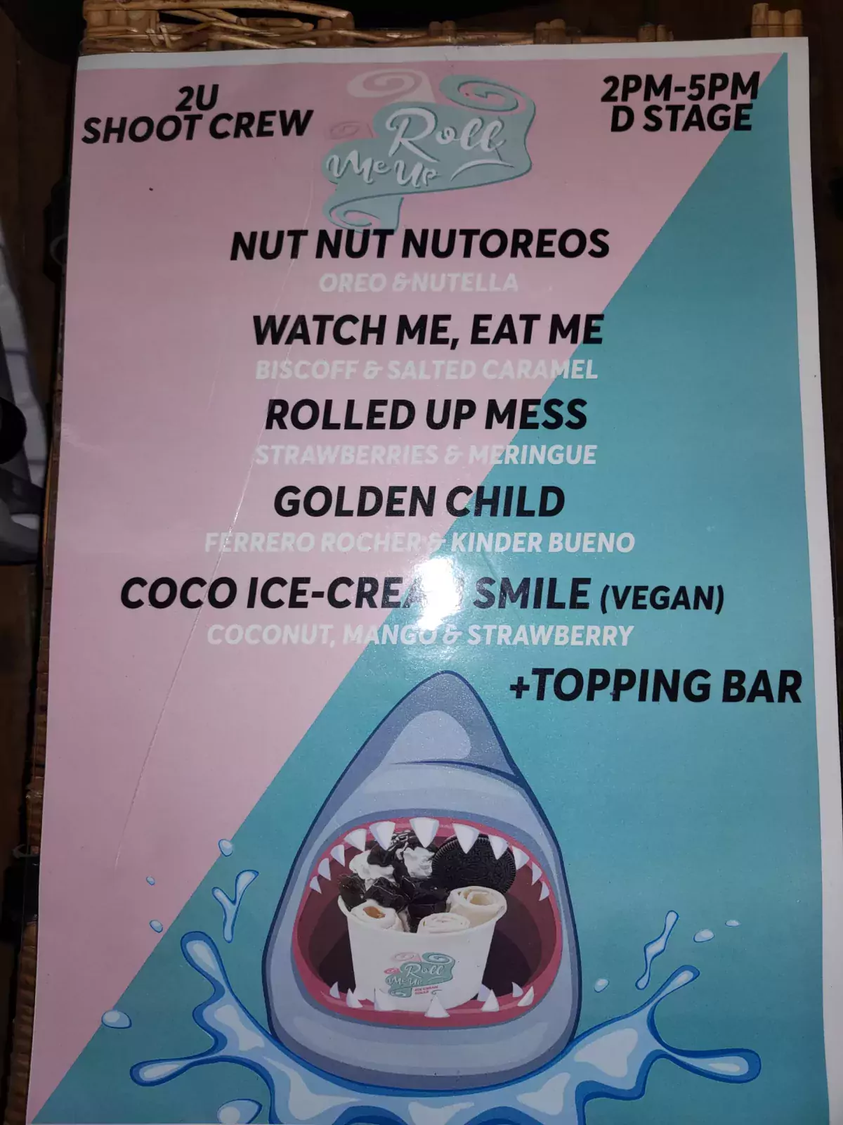 rolled ice cream menu